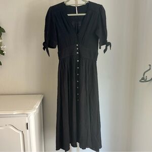 Free People “Love of my life” cotton midi dress, XS black,